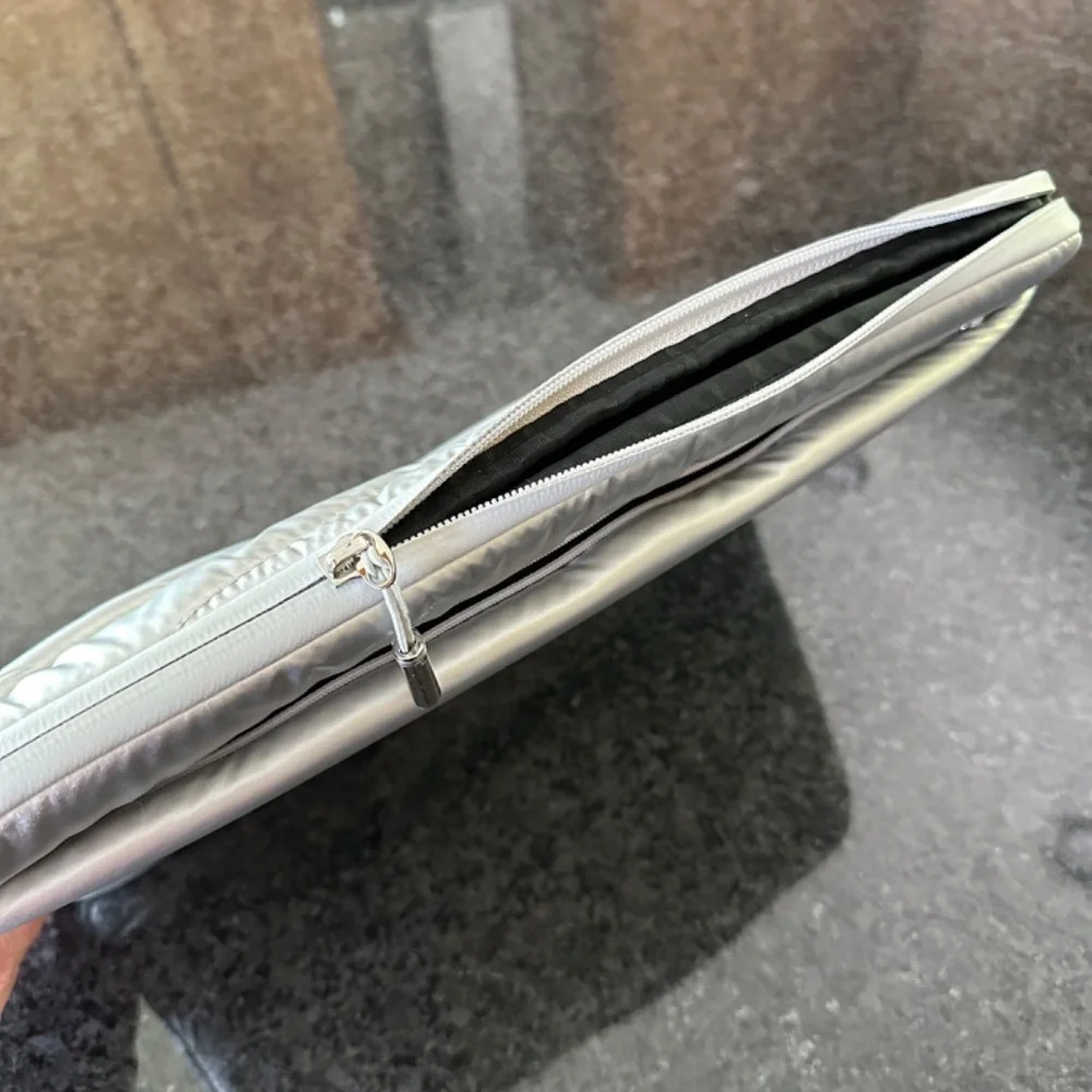 Athleta Silver Metallic Laptop Sleeve VGUC